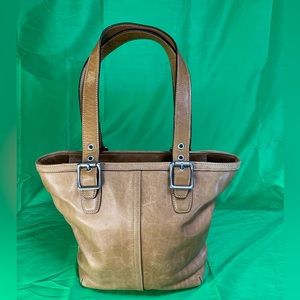 Vintage Coach Hampton Large Leather Carryall Tote Bag Purse Camel Tan 9572
